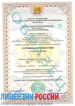 Образец сертификата соответствия Городец Сертификат OHSAS 18001